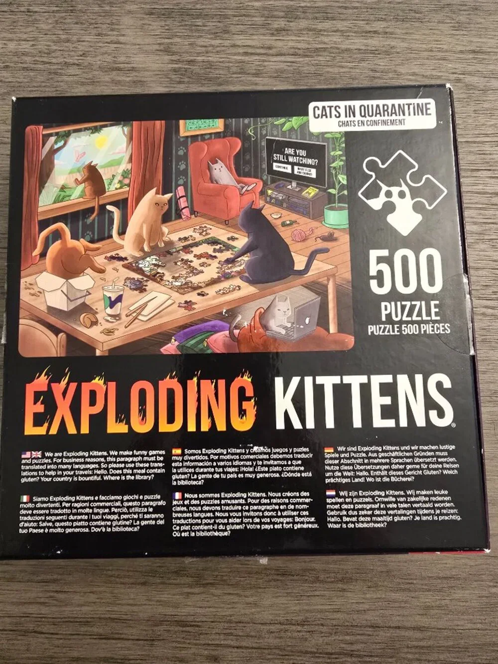 500 Piece Jigsaw Puzzle Exploding Kittens- Cats in Quarantine